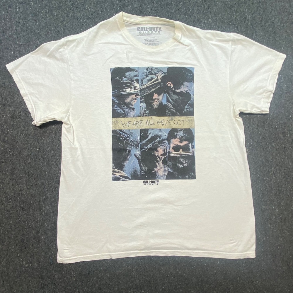 Call of Duty Ghosts Shirt L Large Mens White Gamer Promo Graphic 2013 Activision